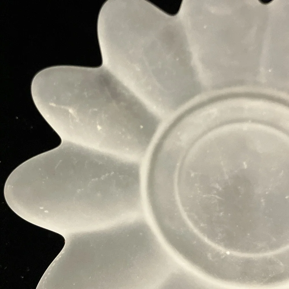 Celestial Ball Indiana Glass Pillar Holder Satin Frost EAPG Sunburst Pattern